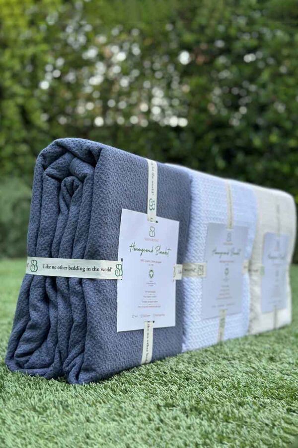 Organic Cotton Honeycomb Jacquard Blanket